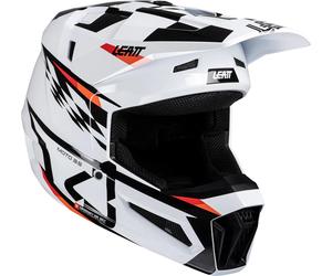 Leatt 3.5 Checkered Junior Motocross Helmet with Goggles, red, size L