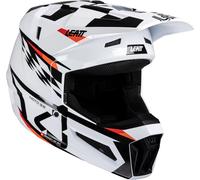 Leatt 3.5 Checkered Junior Motocross Helmet with Goggles, red, size L