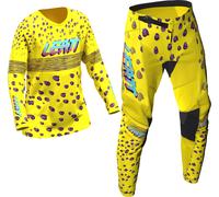 Leatt 3.5 Ride Kit Cheetah 2025 Mini/Junior Motocross Jersey and Pants Set, yellow, size XS