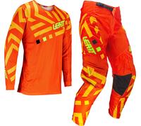 Leatt 3.5 Ride Pattern 2024 Motocross Jersey and Pants Set, orange, size M for Men