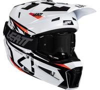 Leatt 3.5 Sharp Motocross Helmet with Goggles, black-white-red, size S for Men
