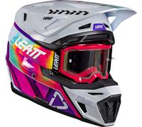 Leatt 8.5 V26 Motocross Helmet with Goggles, pink-multicolored, size XL for Men