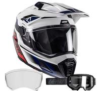 Leatt ADV 8.5 Helmet with Goggles, black-carbon-red-blue, size XL for Men