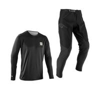 Leatt Gravity 1.0 Entry Level MTB Jersey and Trousers Set for Enduro and Trail | Black | M/us32/eu50