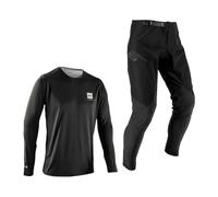 Leatt Gravity 1.0 Entry Level MTB Jersey and Trousers Set for Enduro and Trail | Black | S/us30/eu48