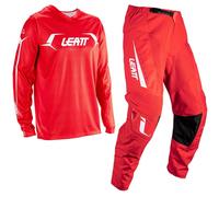 Leatt Moto Ride Kit 3.5 V26 Motocross Jersey and Pants Set, white-red, size 2XL for Men