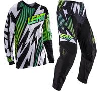 Leatt Moto Ride Kit 3.5 V26 Motocross Jersey and Pants Set, black-white-green, size S for Men