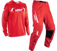 Leatt Moto Ride Kit 3.5 V26 Motocross Jersey and Pants Set, white-red, size 2XL for Men