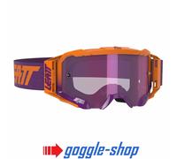 LEATT VELOCITY 5.5 MOTOCROSS MX GOGGLES - IRIZ NEON ORANGE- PURPLE LENS