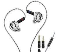 LEAUDIO TRN Shell 4DD Planar Hybrid Headpohnes with 2Pin Detachable Cable Interchangeable Nozzle Design Earphones (with mic)