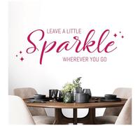 Leave a Little Sparkle Wherever You Go - Wall Quote, Wall Art Sticker [Medium] [Magenta]