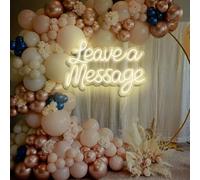 Leave a Message Neon Signs Wall Decor, Weddings Audio Guestbook LED Reception Signage Welcome Sign