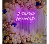 Leave a Message Neon Signs Wall Decor, Weddings Audio Guestbook LED Reception Signage Welcome Sign