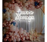 Leave a Message Neon Signs Wall Decor, Weddings Audio Guestbook LED Reception Signage Welcome Sign