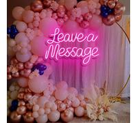 Leave a Message Neon Signs Wall Decor, Weddings Audio Guestbook LED Reception Signage Welcome Sign