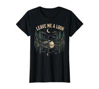 Leave Me A Loon Reflection Bird Watcher Birding Value Graphic T-Shirt, Women, Black, M