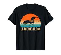 Leave Me A Loon Retro Sunset Duck Bird Watching Birder T-Shirt