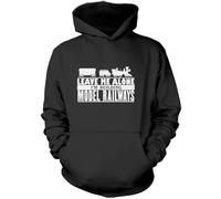 Leave Me Alone I'm Building Model Railways - Unisex Hoodie - Trains Train Driver Model Trains Railway - Age 12/13 Black