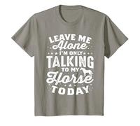 Leave Me Alone I'm Only Talking to My Horse Today Equestrian T-Shirt, Youth, Slate Grey, Large