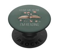Leave Me Alone I'm Reading Agave Green Floral Book Bookish PopSockets Adhesive PopGrip