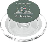 Leave Me Alone I'm Reading Agave Green Floral Book Bookish PopSockets PopGrip for MagSafe