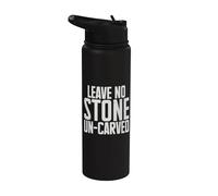 Leave no Stone un Carved Carving Stainless Steel Insulated Water Bottle