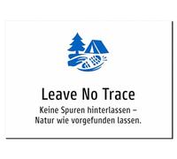 Leave No Trace - Leave No Traces - Leave Nature as Found - Aluminium Sign A5: 210 x 148 mm - With Graphic and Text