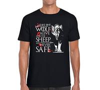 Leave One Wolf Alive T-Shirt - TV Show Inspired Quote Slogan Men's Idea 100% Combed Cotton High-Density Extreme Comfort (Black, XL)