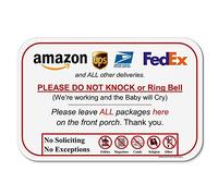 Leave Package Sign - Do Not Knock or Ring Bell (Baby Will Cry)