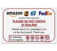 Leave Package Sign - Do Not Knock or Ring Bell (Do Not Knock - No Reason (Hang Sign))