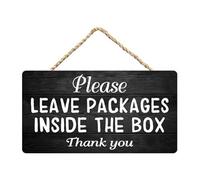 Leave Packages Inside The Box Sign,Rustic Wooden Hanging Sign 15x30 CM Door Hanging Plaques