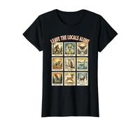 Leave the Locals Alone Bigfoot Alien Mothman Cryptid Value Graphic T-Shirt, Women, Black, M