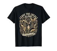 Leave the Locals Alone Cryptid Bigfoot Funny Folklore Value Graphic T-Shirt, Men, Black, M