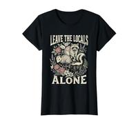 Leave the Locals Alone Opossum Raccoon Skunk Value Graphic T-Shirt, Women, Black, M