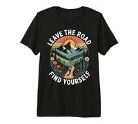 Leave the Road Find Yourself Vintage Hiking Nature Adventure Premium T-Shirt