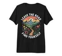 Leave the Road Find Yourself Vintage Hiking Nature Adventure Premium T-Shirt