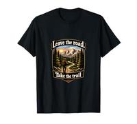 Leave The Road Take The Trail Camping Mountain Badge T-Shirt