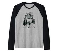 Leave The Road, Take The Trails Illustration Raglan Baseball Tee