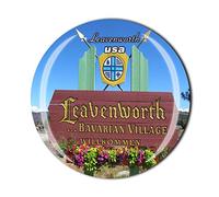 Leavenworth USA 3D Refrigerator Fridge Magnet Crystal Glass Magnet Tourist Travel Souvenir Collection Gift Magnetic Sticker Home Kitchen Decoration