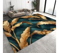 Leaves 100 x 200 cm Hallway Runner Rug 3D Modern Plant short plush Soft Rug Non Slip Washable Flannel Corridor Floor Mat for Bedroom Hallway Q-151