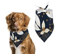 Leaves and Berries Dog Bandana Triangle Dog Scarf Washable Polyester Dog Bibs Cute Pet Bandana for Medium Large Dogs Puppy and Cats