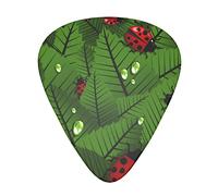 Leaves And Ladybugs Guitar Picks 12 Pack, Includes Thin, Medium & Heavy For Acoustic Guitar,Ukulele Etc.