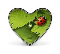 Leaves And Ladybugs Heart Shape Lapel Pin Personalized Pinback Button Badges Retro Punk Button Pin Kawaii Heart Badges for Men Women Clothes Bags Hats & Gift