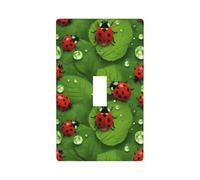 Leaves and Ladybugs Print Decorative Toggle Switch Plate, Wall Cover with Matching Screws for Home and Office
