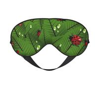 Leaves and Ladybugs Print Silk Like Sleep Eye Mask Comfortable Blindfold Adjustable Soft Eye mask for Sleep