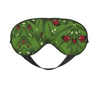 Leaves and Ladybugs Print Soft Eye Mask – Elastic Nighttime Shade, Light-Proof Blindfolds for Plane, Yoga, Travel