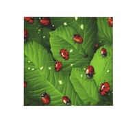Leaves and Ladybugs Printed Square Jigsaw Puzzle 16x16 CM, Puzzle Challenging Game for Adults Gifts, Family Fun Decorative Wall Decor