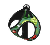 Leaves And Ladybugs Printing Dog Summer Harness With Leash Set,Adjustable And Reflective Step-In Puppy Pet Vest Harnesses