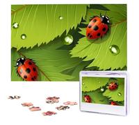 Leaves and Ladybugs Puzzles for Adults 1000 Pieces, Wooden Puzzle Personalized Jigsaw Puzzles from Photos, Challenging Puzzle Art Painting Home Decor Birthday Party Gift (29.5" x 19.7")