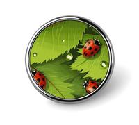 Leaves And Ladybugs Round Badge Cute Brooch Hats Jackets Decor Personalized Lapel Pin Clothing Jewelry Accessories for Wedding Party Gift